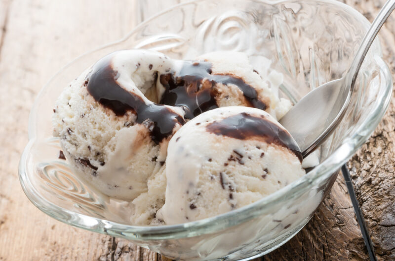 Ice cream with chocolate